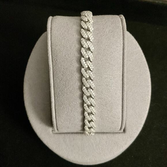 6mm Genuine Moissanite Miami Cuban Link Bracelet 8in~ NEW Retail $1,750 - Picture 1 of 16